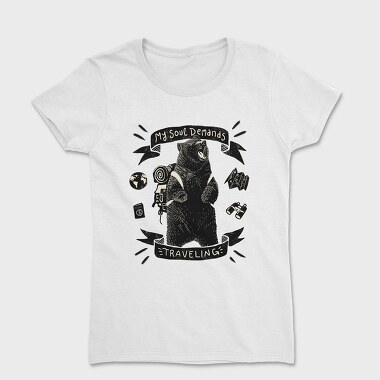 Wanderlust Bear, Women's T-Shirt