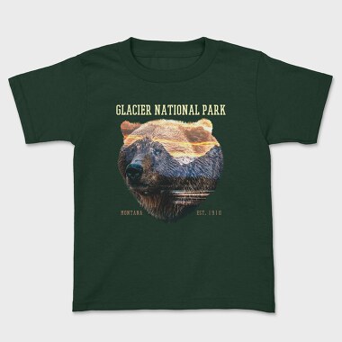 Glacier National Park Bear Lanscape, Детска Тениска
