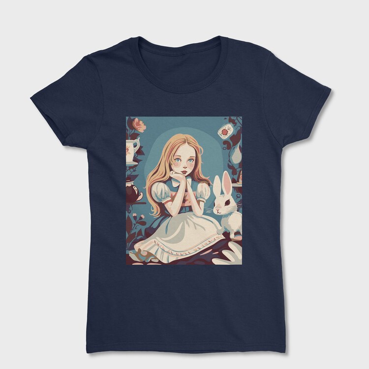Cute Girl With Rabbit, Women's T-Shirt
