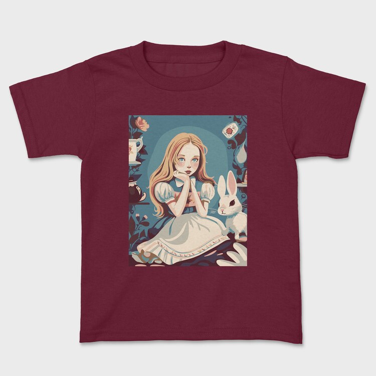 Cute Girl With Rabbit, Детска Тениска