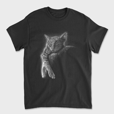 Sleeping Cat Moon, Unisex Men's T-Shirt
