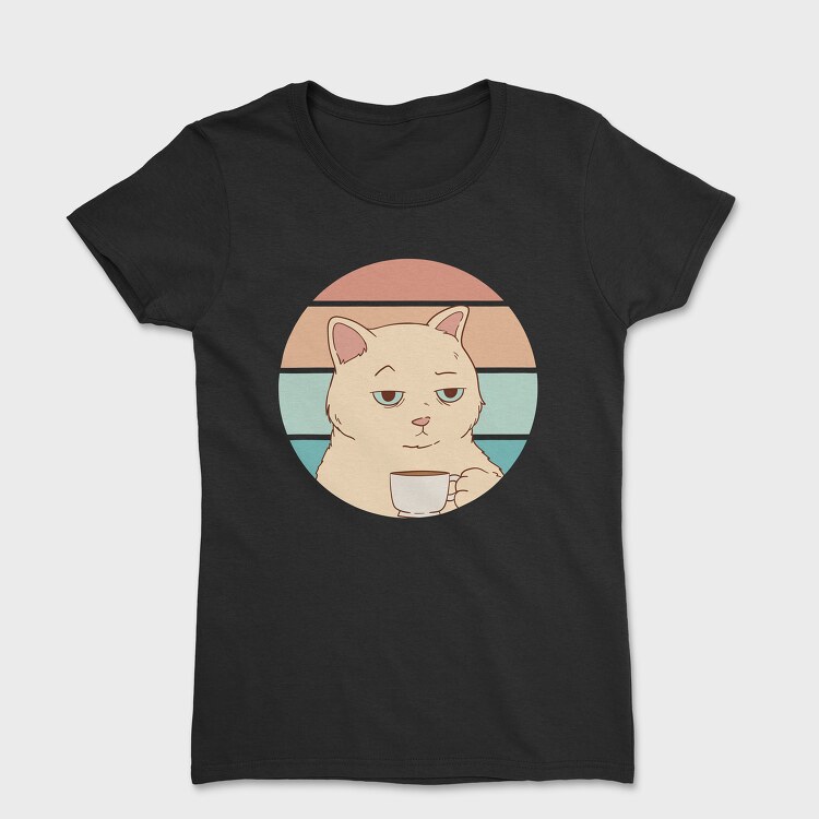 Bored Cat With Coffee, Women's T-Shirt