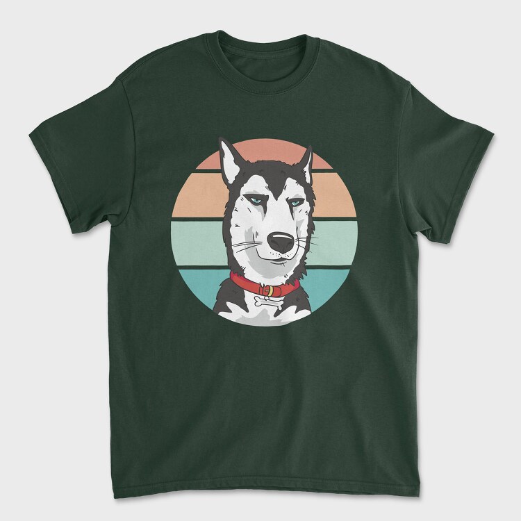 Bored Husky Dog, Unisex Men's T-Shirt
