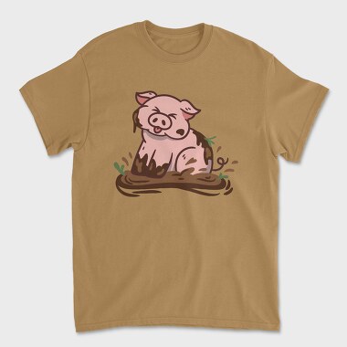 Cute Pig Mud, Унисекс Мъжка Тениска