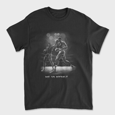 Boxing Monochrome Fighter, Unisex Men's T-Shirt