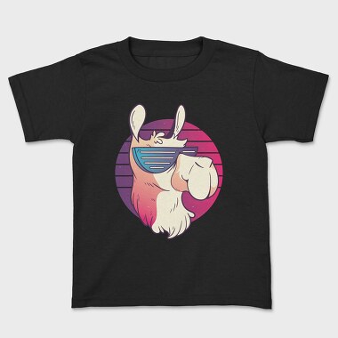 Kids' T-Shirt, Llama Sunglasses Retro