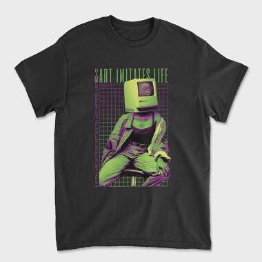 Wireframe Art Life Pc Head, Unisex Men's T-Shirt