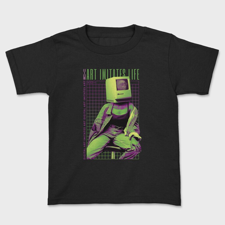 Wireframe Art Life Pc Head, Kids' T-Shirt