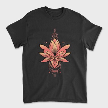 Lotus Flower Fire Gradient, Unisex Men's T-Shirt
