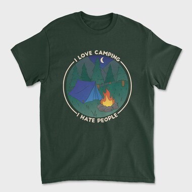 Love Camping Hate People, Unisex Men's T-Shirt