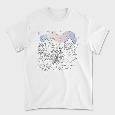 Camping Aurora, Unisex Men's T-Shirt