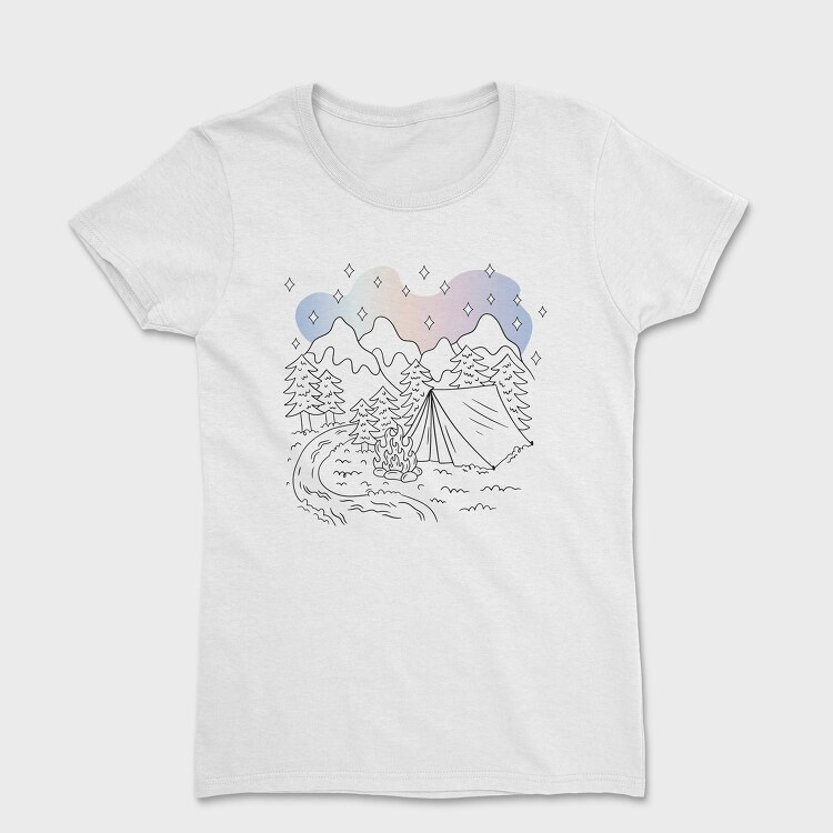 Camping Aurora, Women's T-Shirt