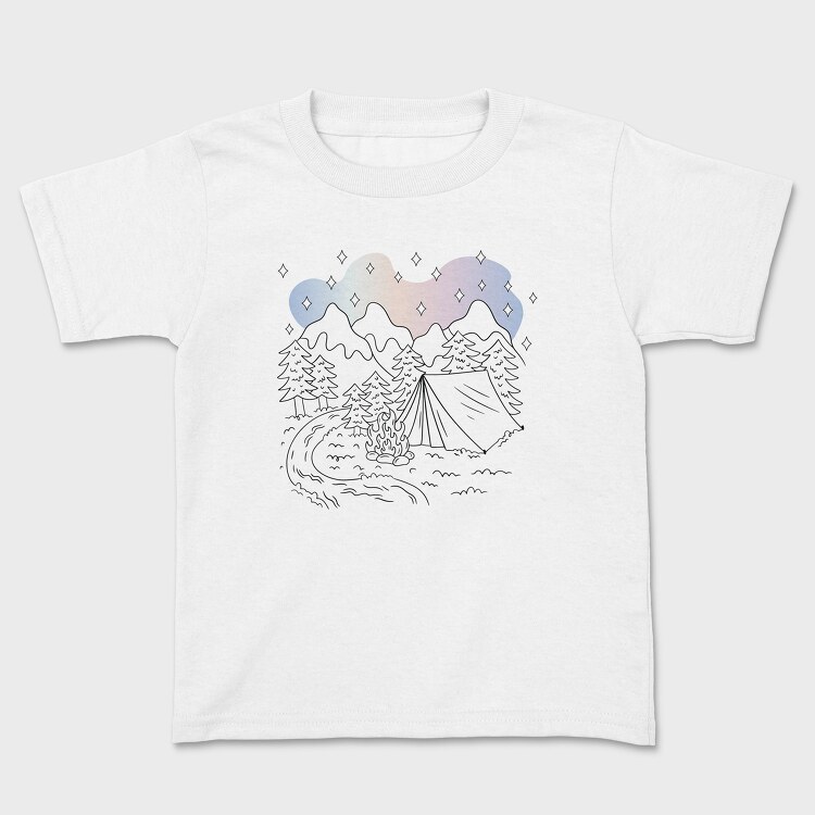 Camping Aurora, Kids' T-Shirt