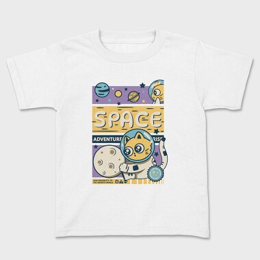 Детска Тениска, Space Adventure Cat