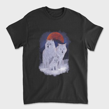 Wolf Family Moon, Unisex Men's T-Shirt