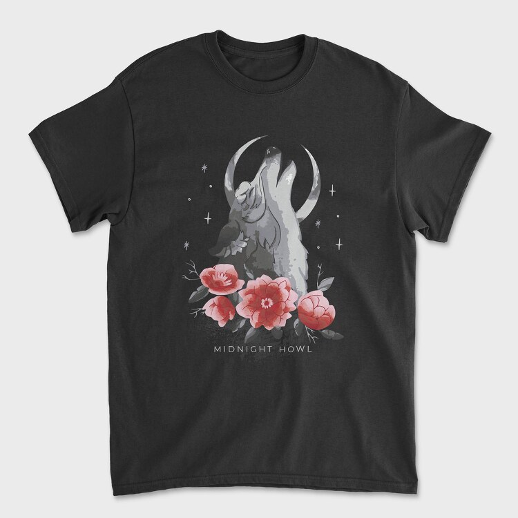 Wolf Moon Flowers, Unisex Men's T-Shirt
