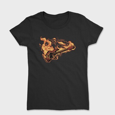 Guitar on Fire, Women's T-Shirt