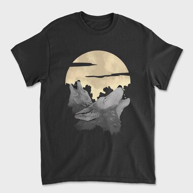 Wolves Howling With the Moon, Unisex Men's T-Shirt