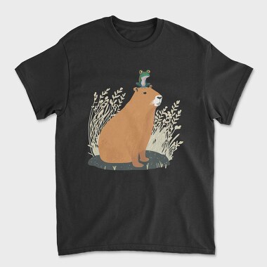 Capybara and Frog, Unisex Men's T-Shirt