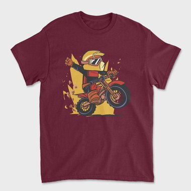 Dirt Bike Cartoon, Unisex Men's T-Shirt