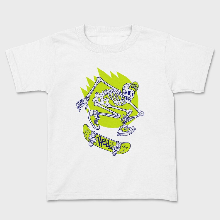 Halloween Skate Skeleton, Kids' T-Shirt