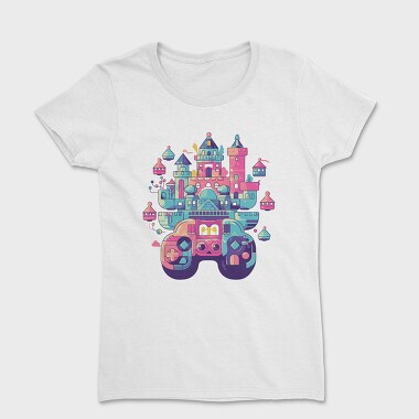Castle Made Up With Gaming Controllers, Women's T-Shirt