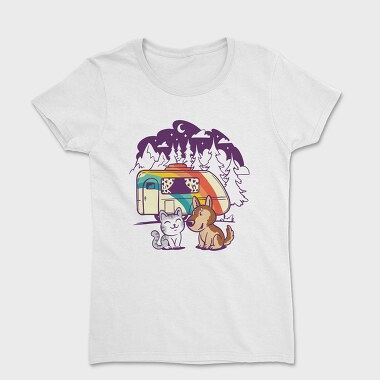 Cat and Dog Caravan, Women's T-Shirt