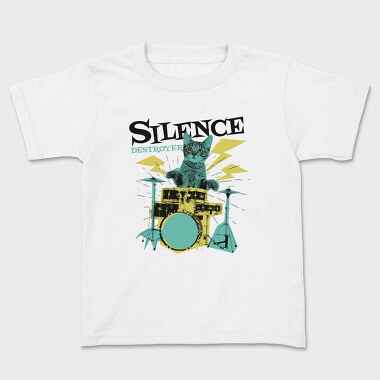 Cat Drummer 3, Kids' T-Shirt
