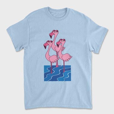 Flamingo Trio, Unisex Men's T-Shirt