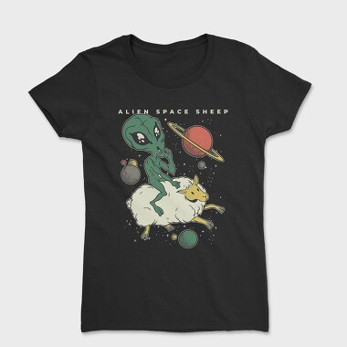 Alien On Sheep, Women's T-Shirt