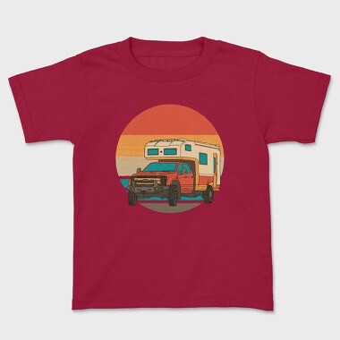 Retrosunset Camper, Kids' T-Shirt