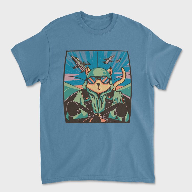 Airplane Cat, Unisex Men's T-Shirt