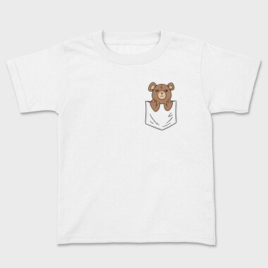 Teddy Bear Middle Finger Pocket, Kids' T-Shirt
