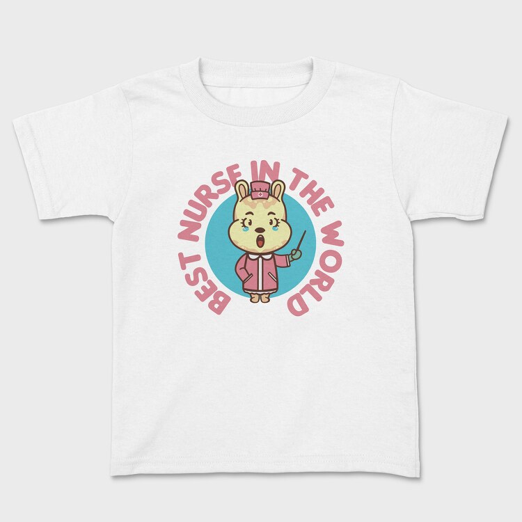 Best Nurse in the World Cartoon, Kids' T-Shirt