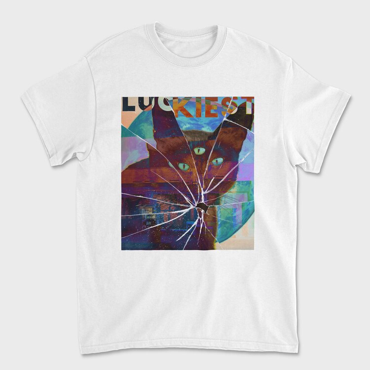 Broken Glass Luckiest, Unisex Men's T-Shirt