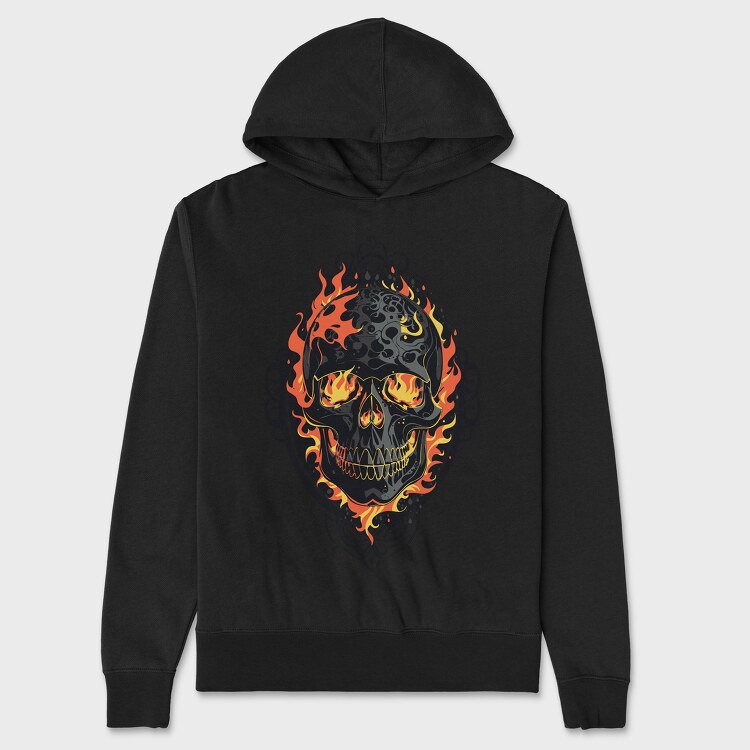 Gothic Skull on Fire, Unisex Men's Hoodie