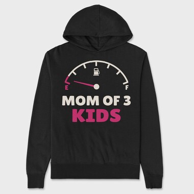 Mom of Three, Unisex Men's Hoodie