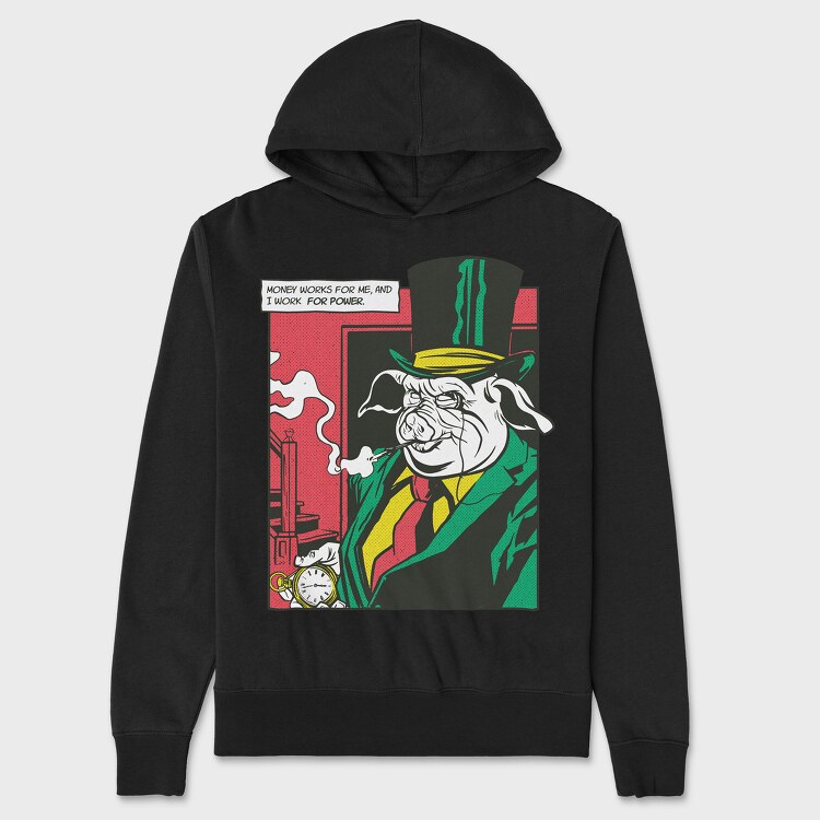 Mr Pig Comics, Unisex Men's Hoodie