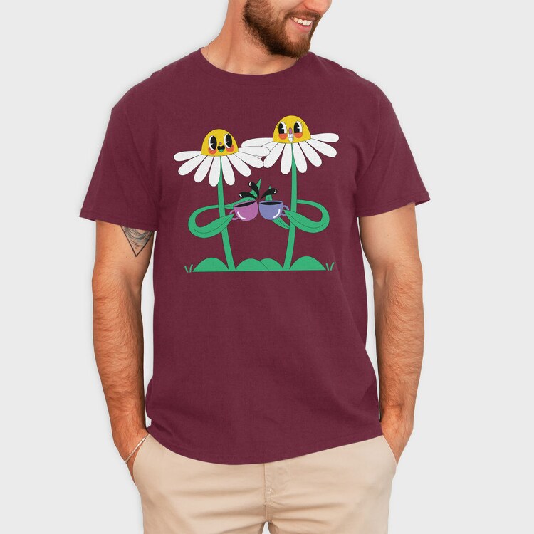 Kawaii Capybara and Turtle, Unisex Men's T-Shirt