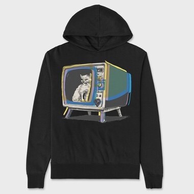 Cat Inside Tv, Unisex Men's Hoodie