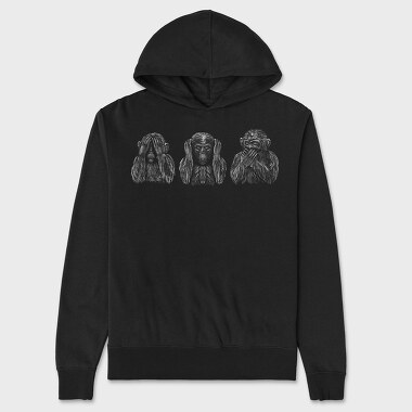 Унисекс Мъжко Суичър, Three Monkeys