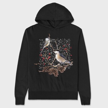 Chickadee Bird, Unisex Men's Hoodie