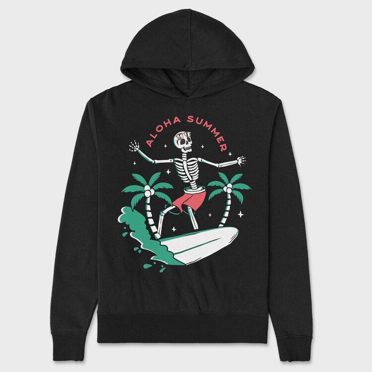 Aloha Summer Skeleton, Unisex Men's Hoodie