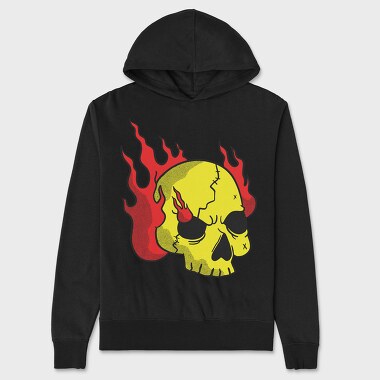 Burning Skull, Unisex Men's Hoodie