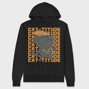 Cat Titude, Unisex Men's Hoodie