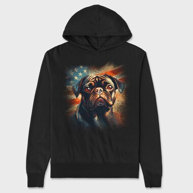 American Pug, Unisex Men's Hoodie