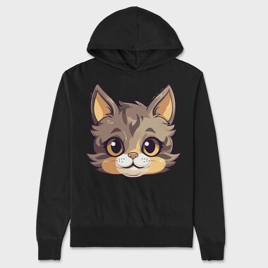 Funny Cat Cartoon, Unisex Men's Hoodie