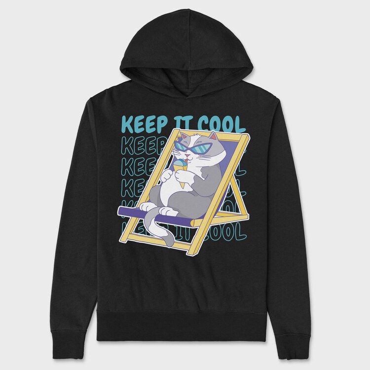 Cool Cat Ice Cream, Unisex Men's Hoodie