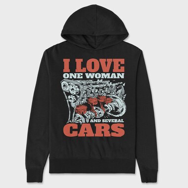 I Love One Woman and Several Cars, Unisex Men's Hoodie