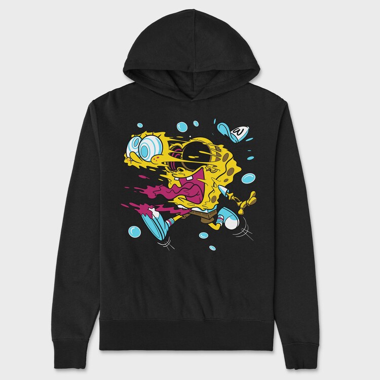 Crazy Sponge Bob, Unisex Men's Hoodie